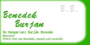 benedek burjan business card