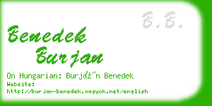 benedek burjan business card